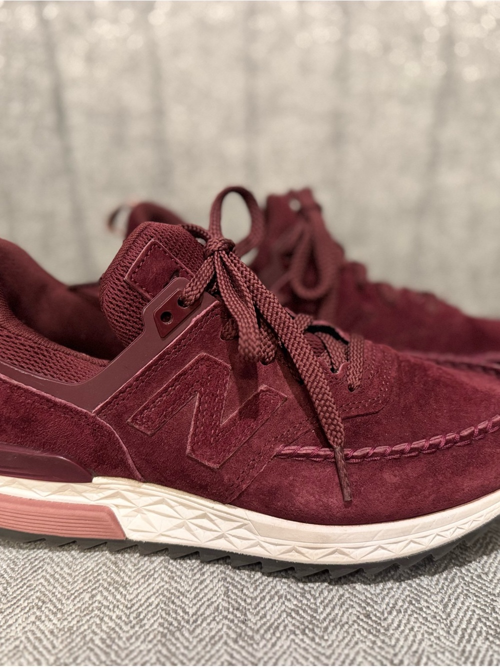 New Balance Women’s Suede Sneaker in Deep Wine